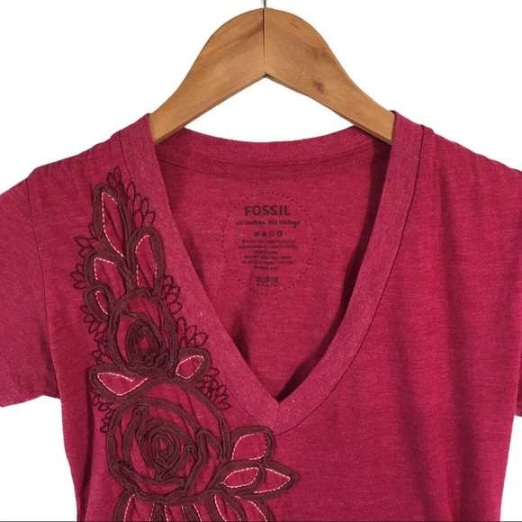 WS447 Fossil Modern Vintage Chic T Shirt Top XS - Picture 3 of 3